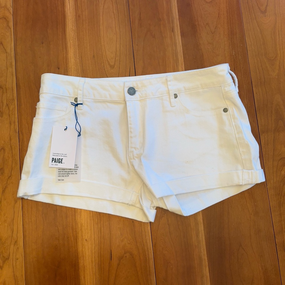 White Denim Shorts, Low Rise